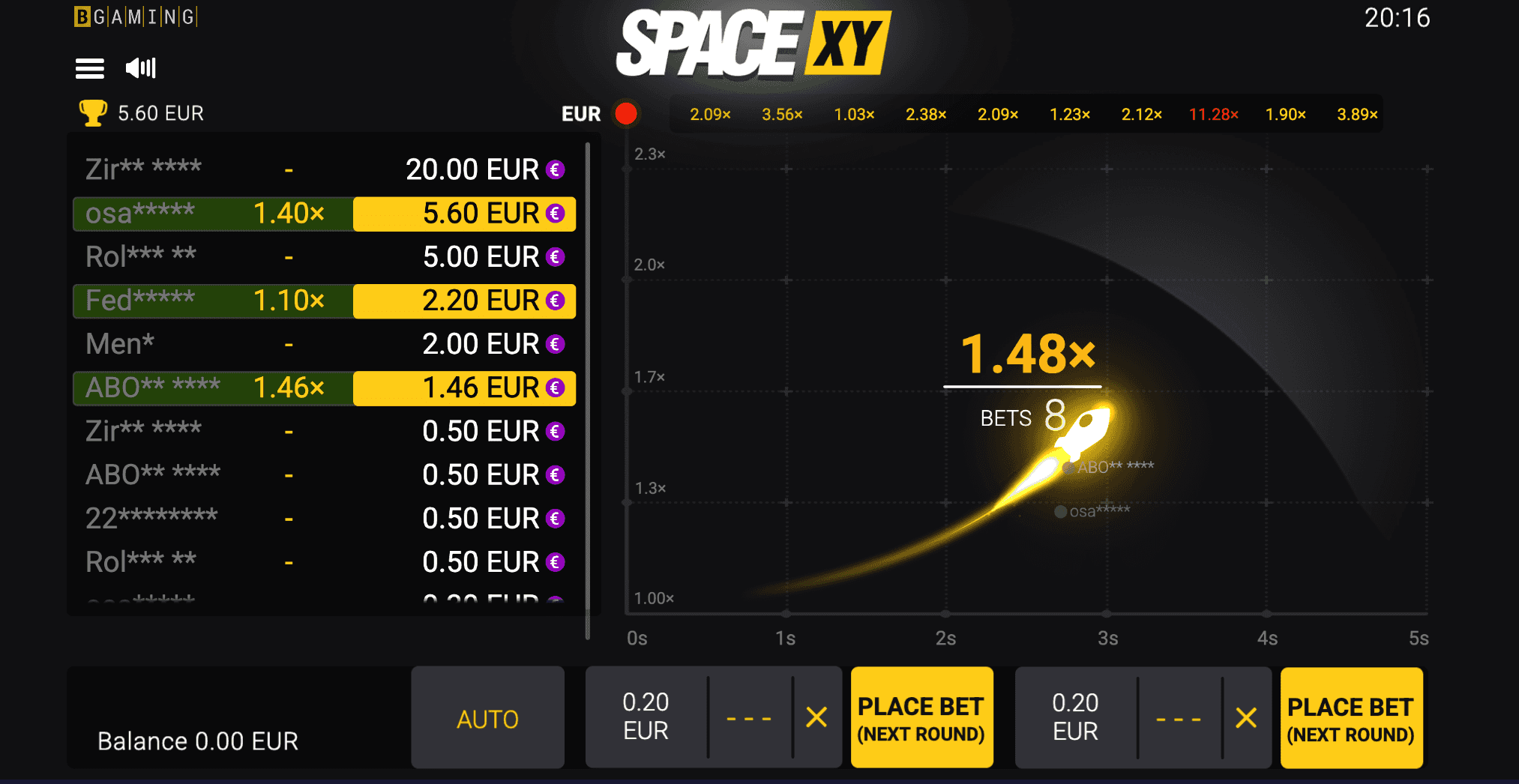 Space XY Casino Game
